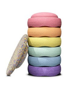 Stapelstein Lépőkő szett board-dal, pasztell szivárvány