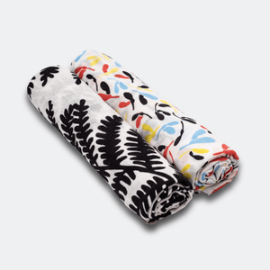 Etta Loves Muszlin kendő szett, 2 db, Páfrány / Platán